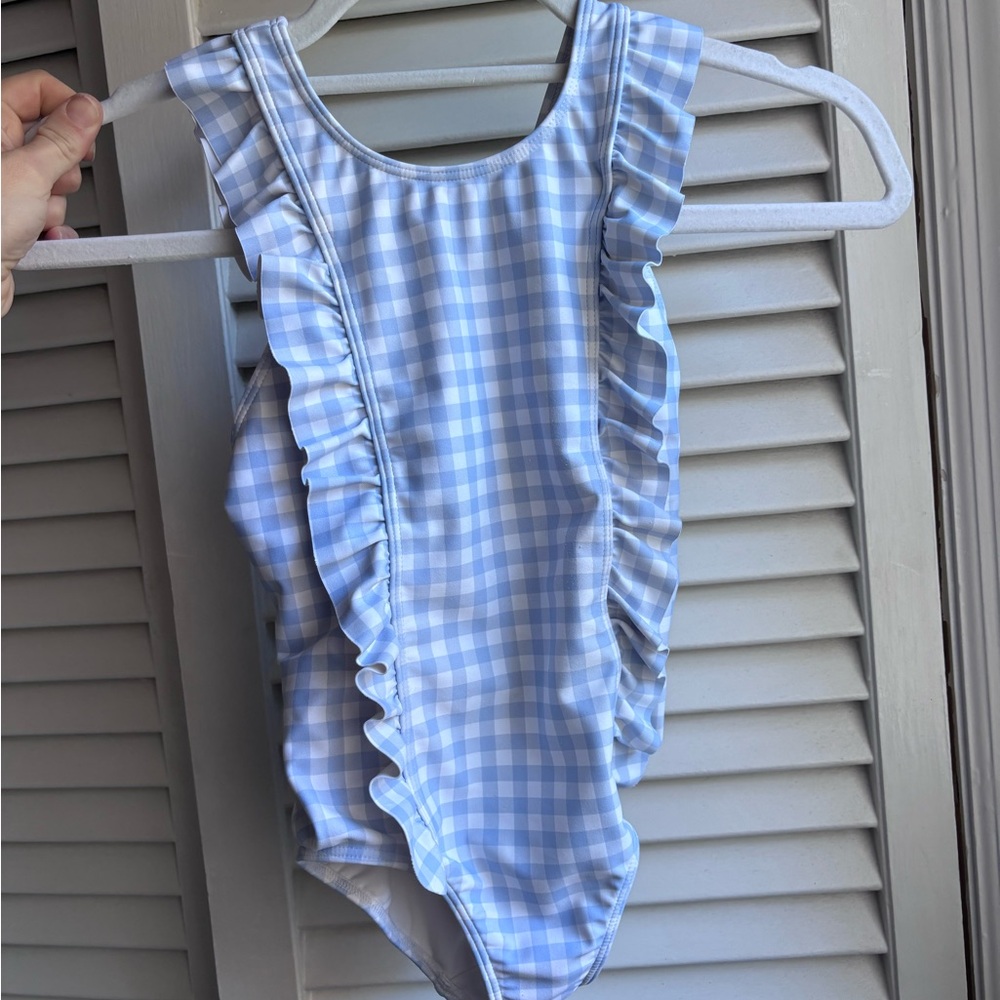Girls Minnow One Piece Gingham Swimsuit